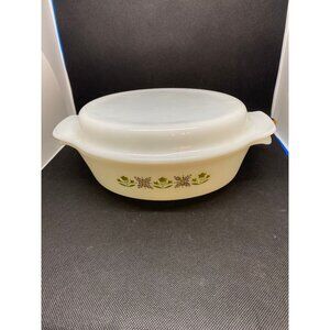 Fire King White Oval Casserole Dish with Lid “433